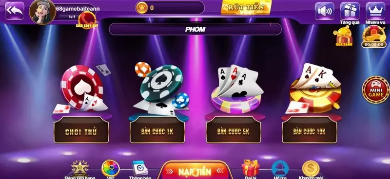 Quy tắc vận hành trận đấu phỏm tại sảnh cược game bài 68