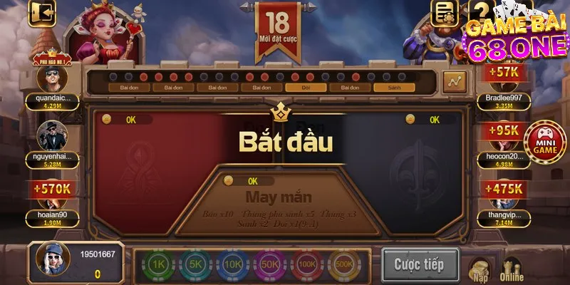 Giao diện đại chiến đỏ đen tại 68 game bài