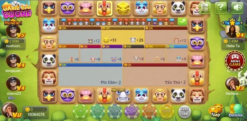 Phi cầm tẩu thú là game đổi thưởng thú vị của 68 game bài