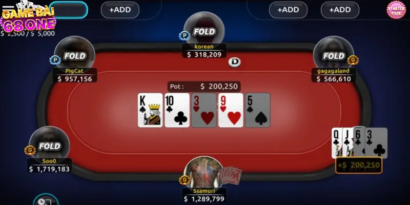 Trình tự diễn ra một ván cược Poker Texas Hold'em tại 68gamebai